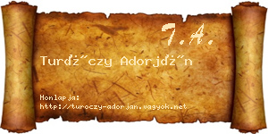 Turóczy Adorján névjegykártya